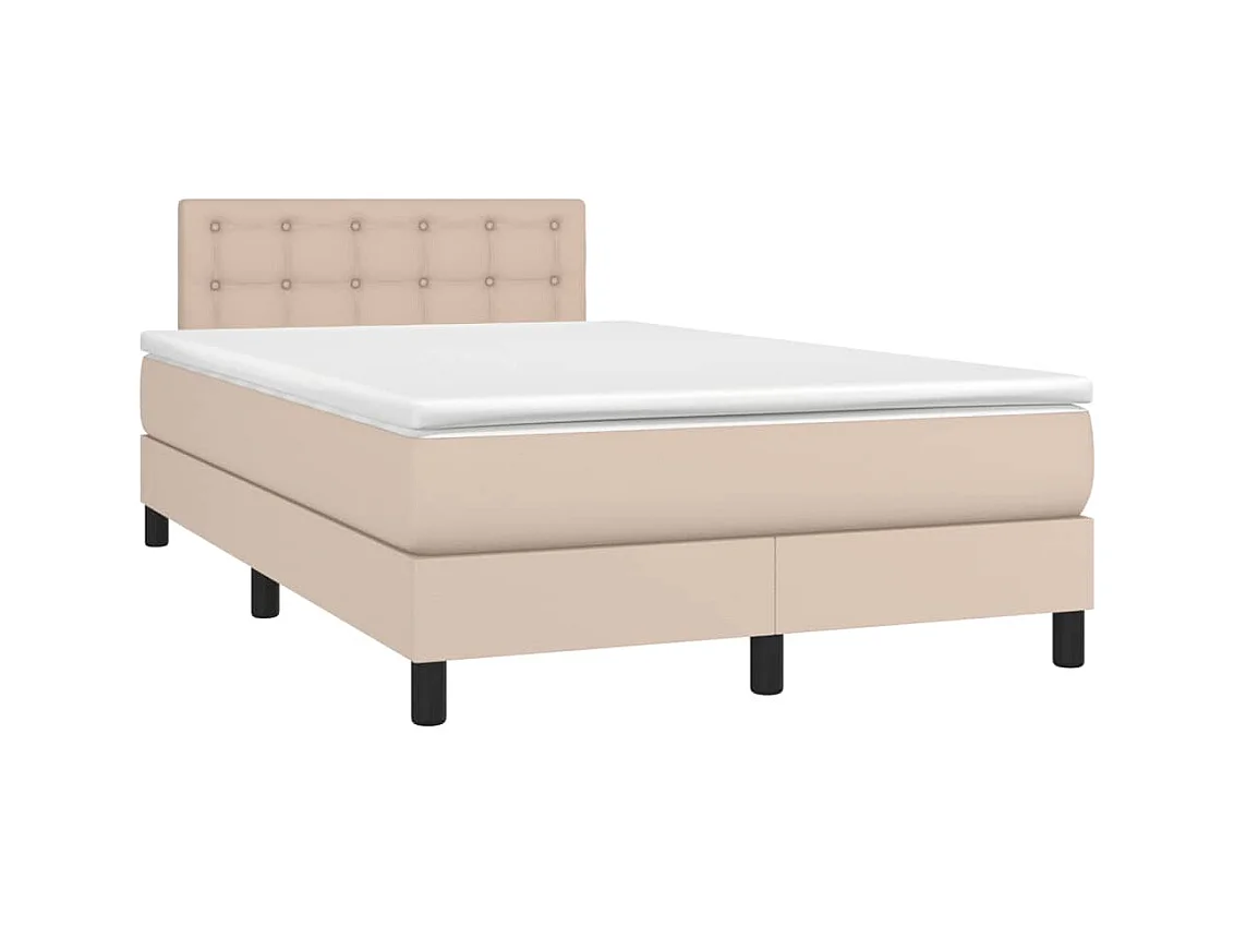 Boxspringbett mit Matratze & LED Cappuccino-Braun 120x190 cm