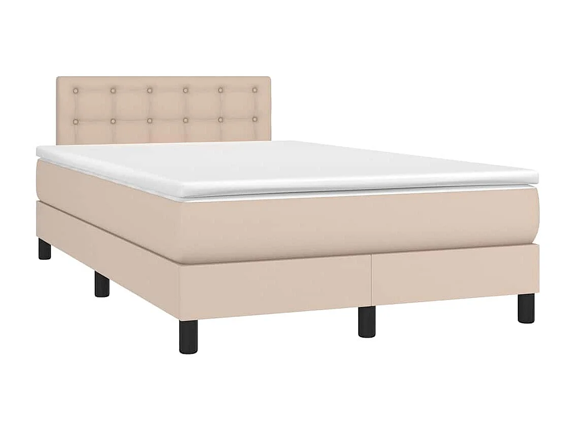 Boxspringbett mit Matratze & LED Cappuccino-Braun 120x190 cm
