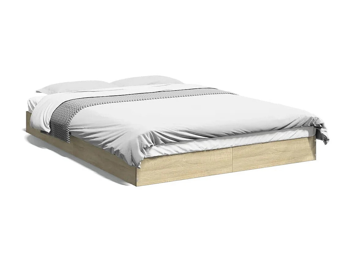Cadre de lit sans matelas chêne sonoma 140x200 cm