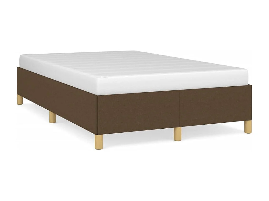 Cadre de lit sans matelas marron foncé 120x190 cm tissu