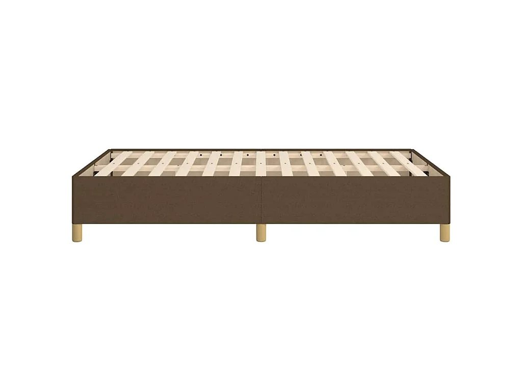 Cadre de lit sans matelas marron foncé 120x190 cm tissu