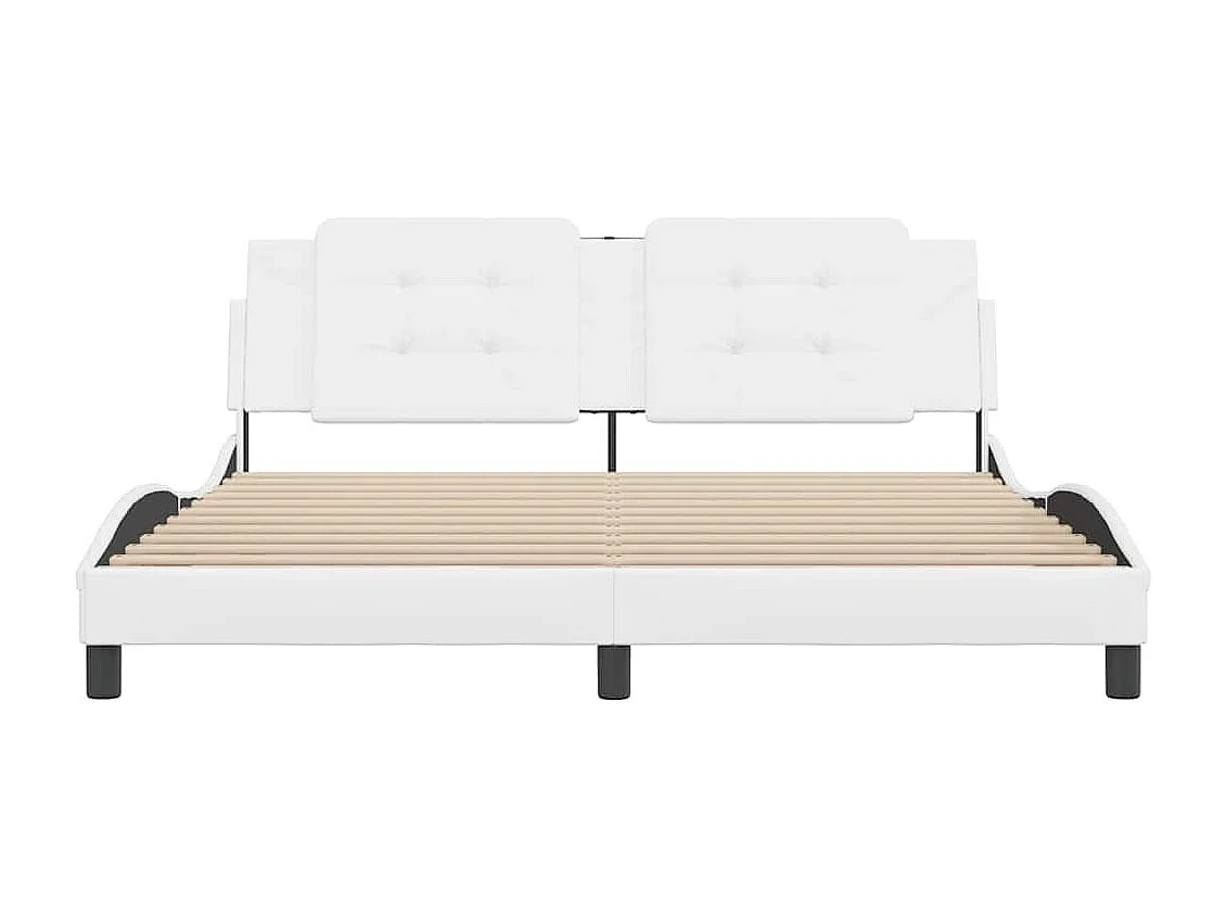 Cadre de lit sans matelas Zadar blanc 180x200 cm similicuir