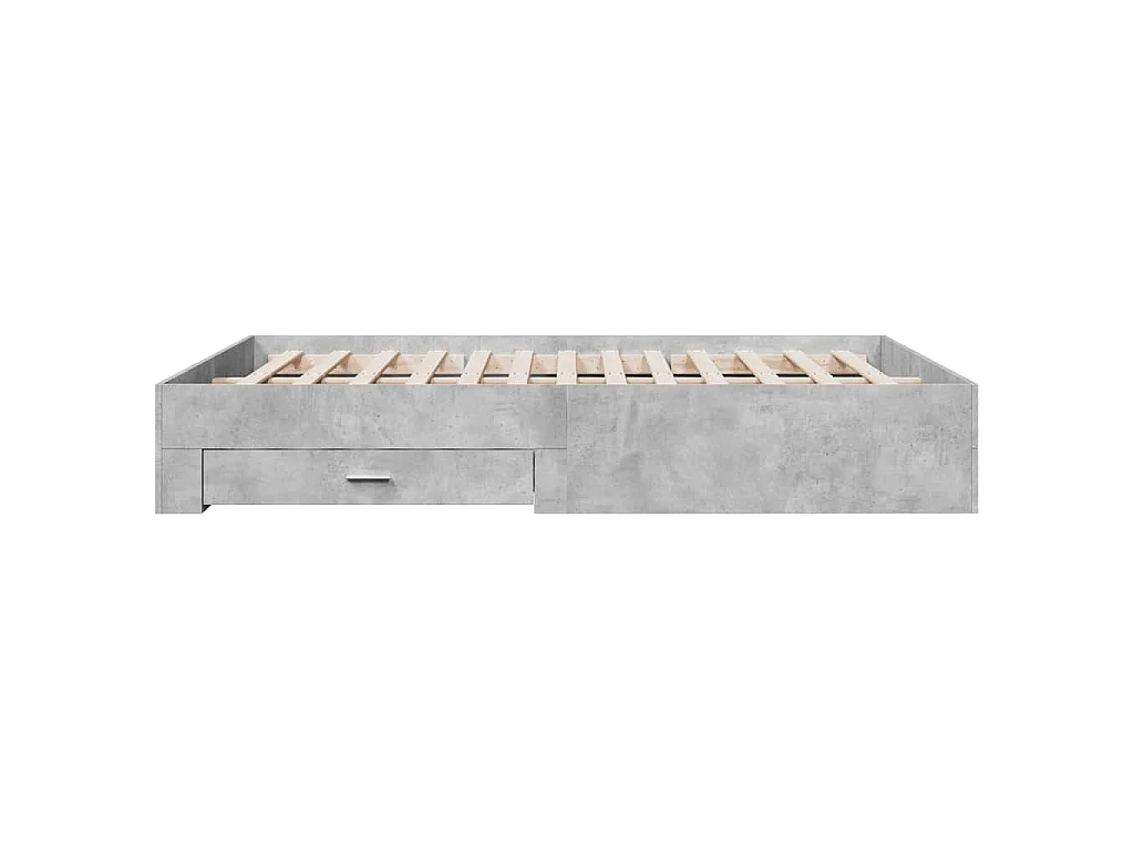 Cama con cajones madera ingeniería gris hormigón 140x200 cm