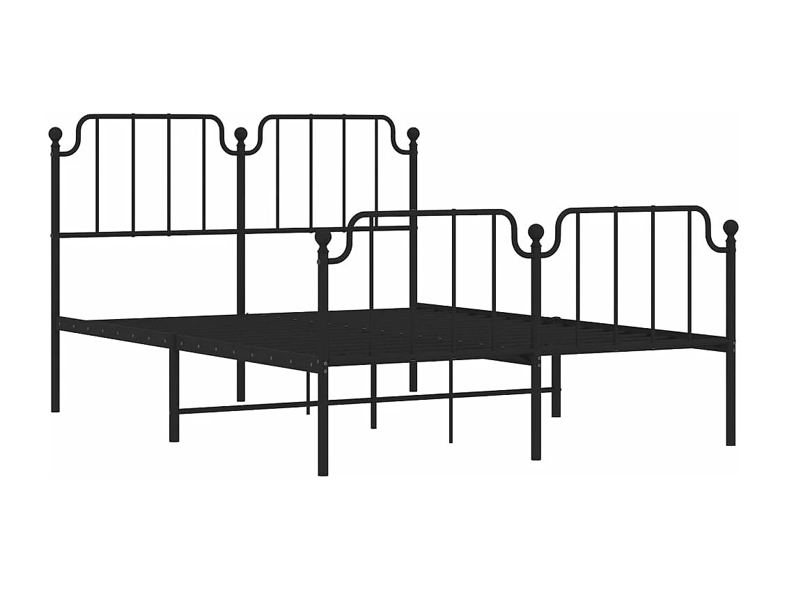Estructura cama sin colchón con estribo metal negro 140x200 cm