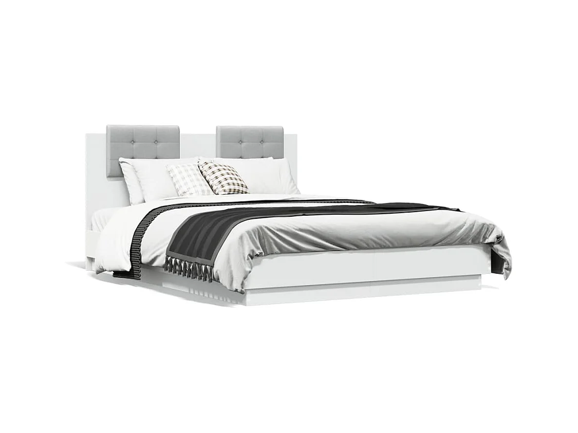 Cadre de lit sans matelas blanc 120x190 cm