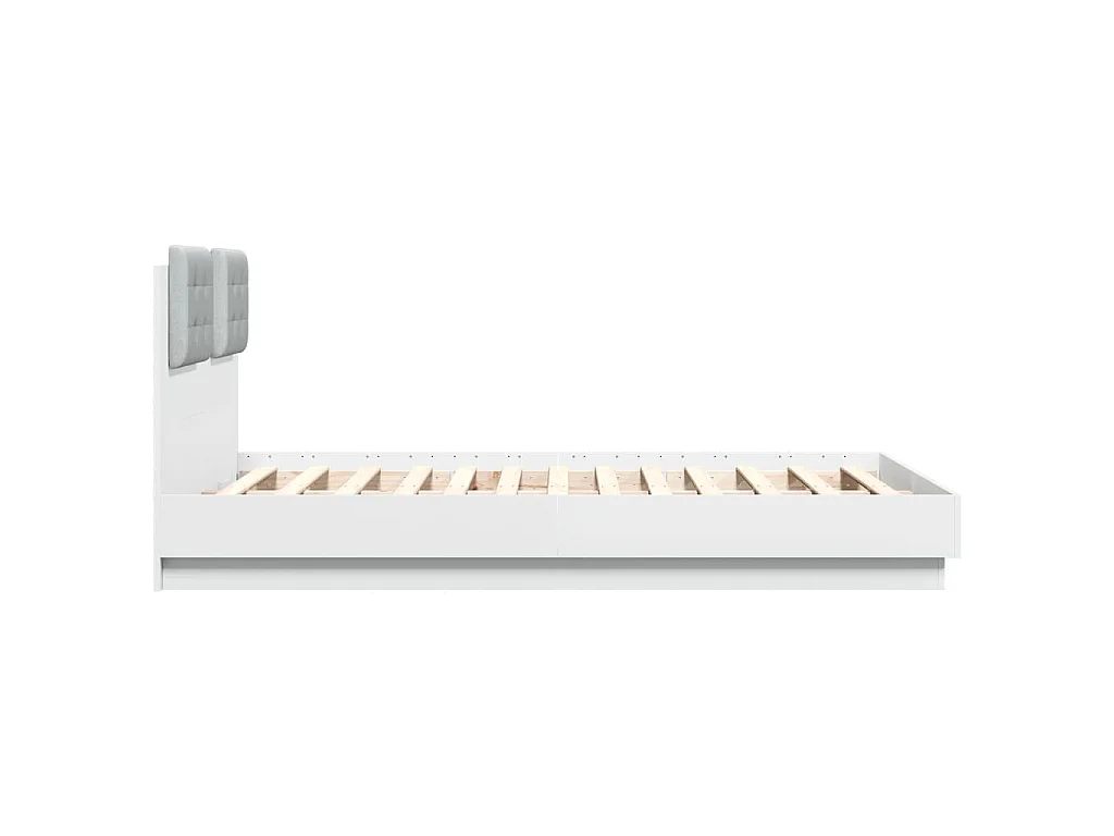 Estructura cama con cabecero madera ingeniería blanco 120x190cm