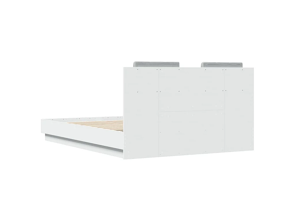 Estructura cama con cabecero madera ingeniería blanco 120x190cm