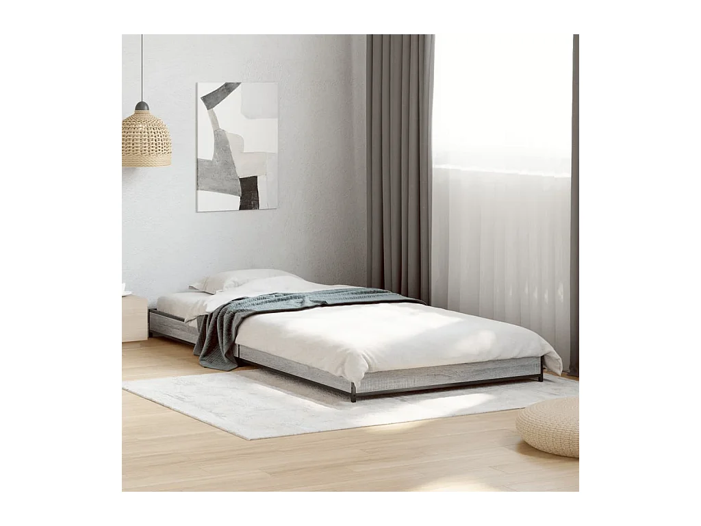 Cadre de lit sans matelas sonoma gris 90x200 cm