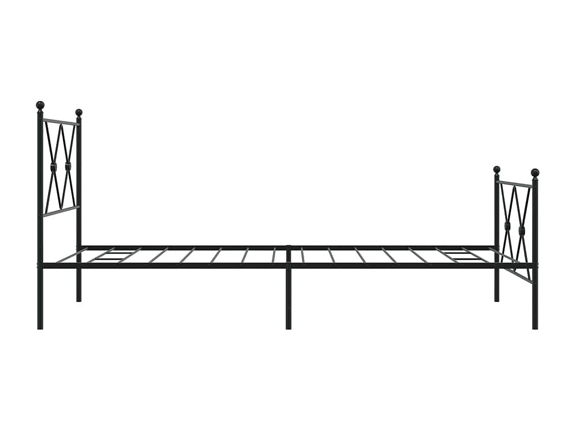Bedframe met hoofd- en voeteneinde metaal zwart 90x190 cm