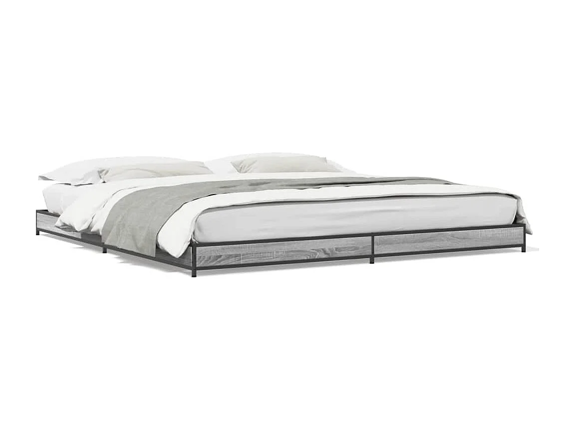 Estrutura de cama 200x200 cm derivados madeira/metal