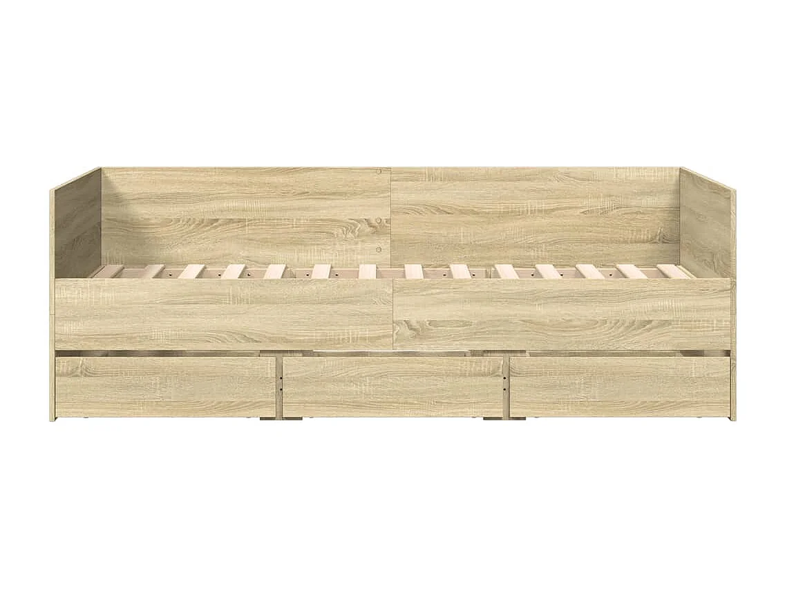 Slaapbank met lades zonder matras 90x190 cm sonoma eikenkleurig