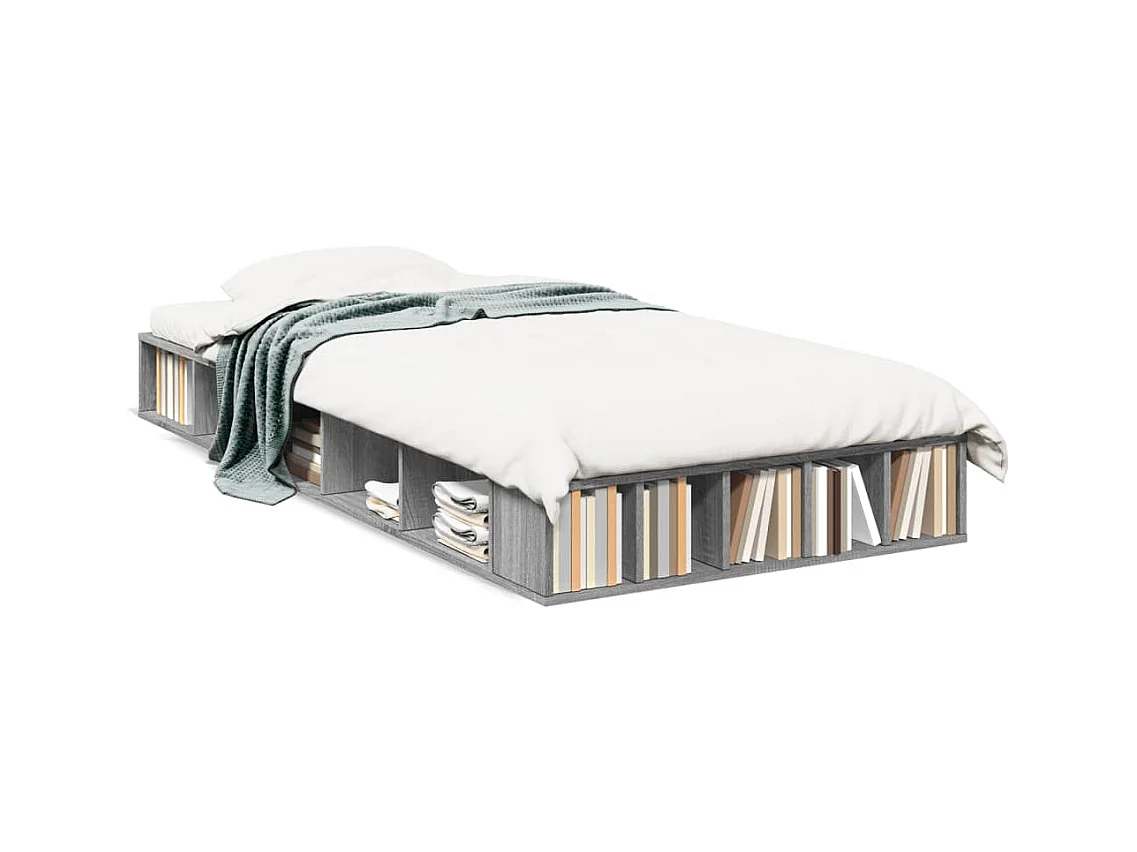 Cadre de lit sans matelas sonoma gris 75x190 cm
