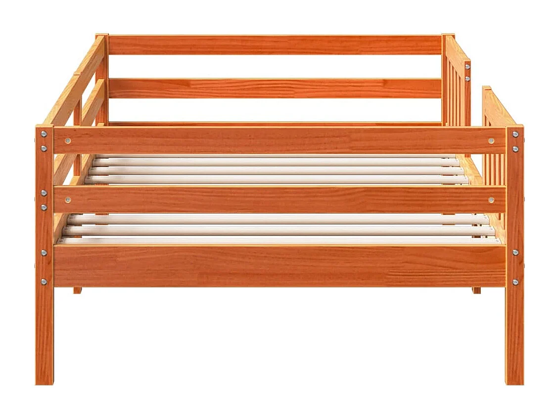 Cadre de lit sans matelas cire marron 75x190 cm bois pin massif