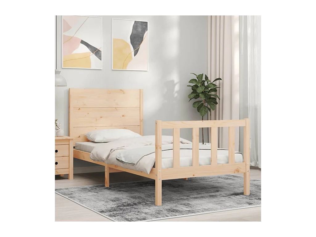 Cadre de lit sans matelas 100x200 cm bois massif de pin