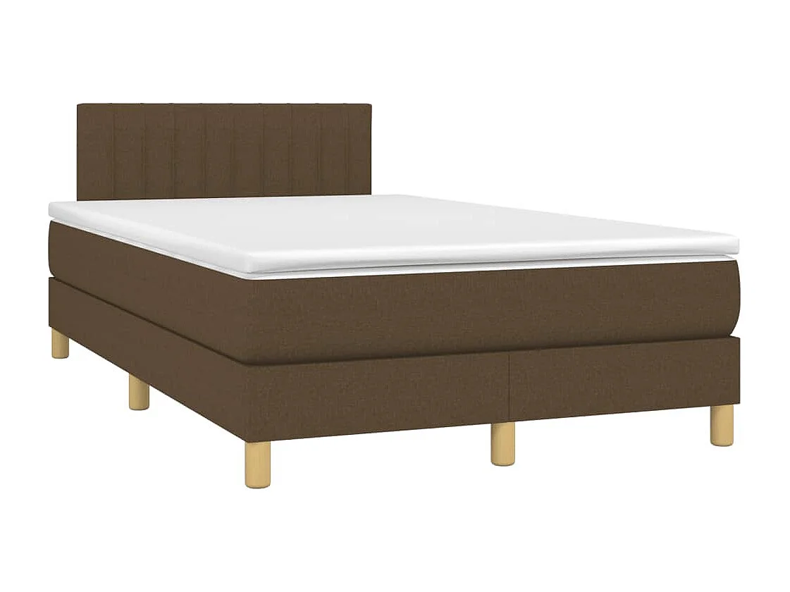 Sommier à lattes de lit et matelas marron foncé 120x190cm tissu