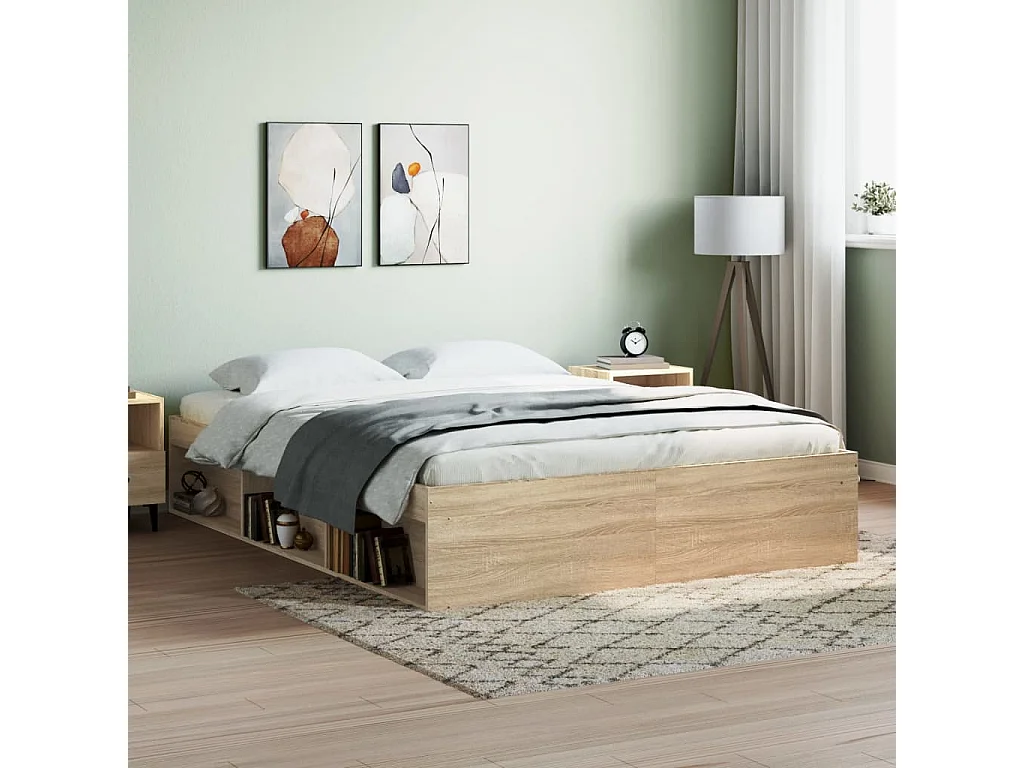 Estructura de cama roble Sonoma 150x200 cm