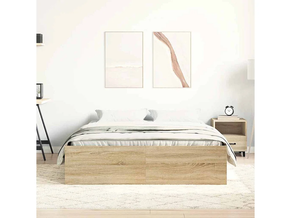 Cadre de lit sans matelas chêne sonoma 150x200 cm