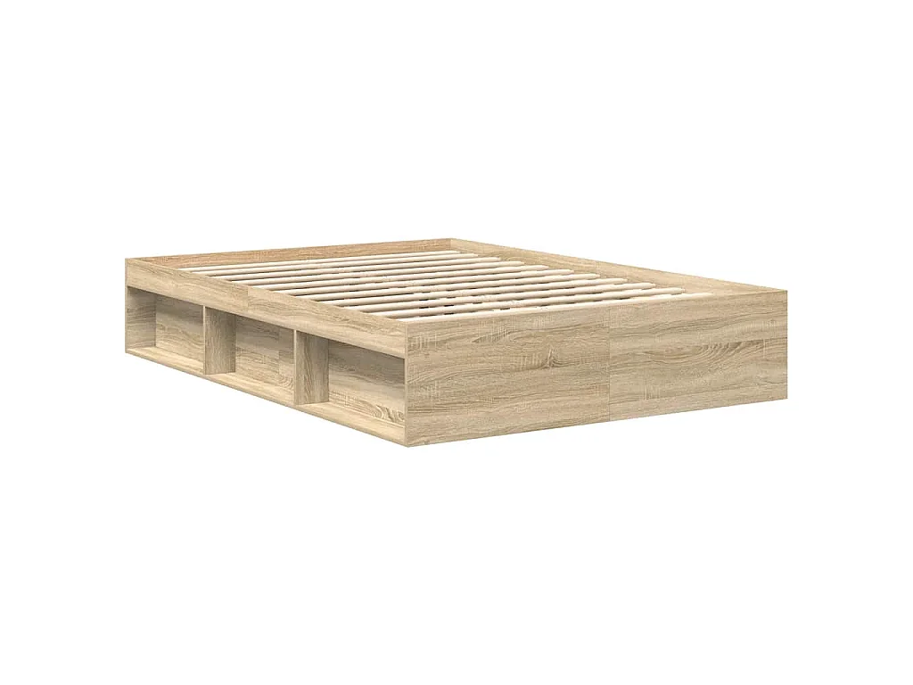Cadre de lit sans matelas chêne sonoma 150x200 cm