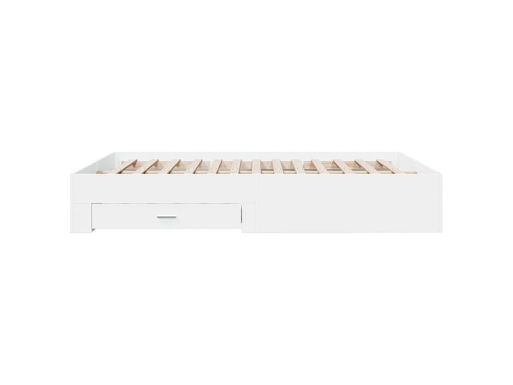 Cadre de lit avec tiroirs sans matelas blanc 140x200 cm