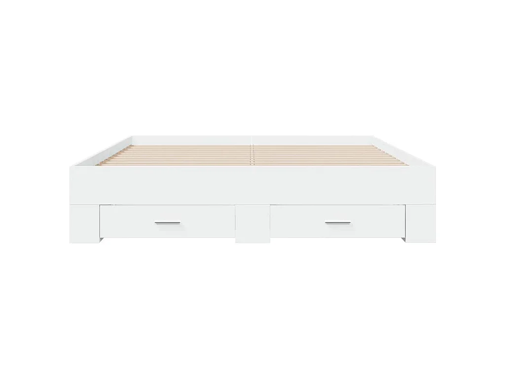 Cama con cajones madera de ingeniería blanco 140x200 cm