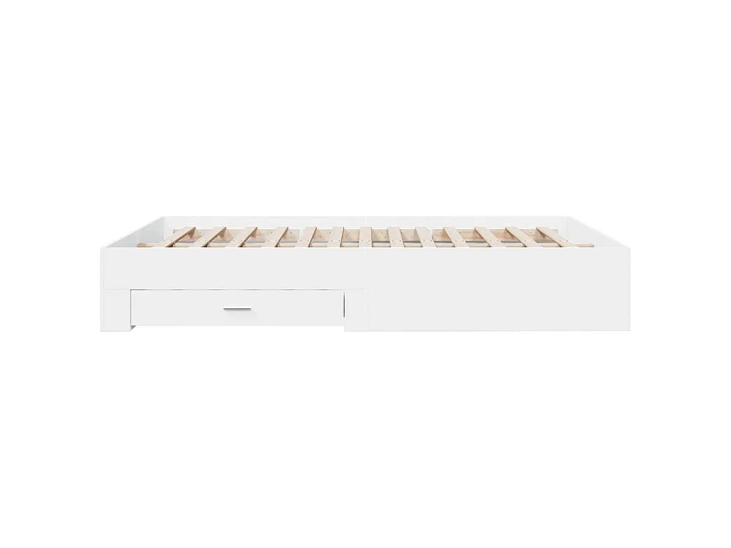Cadre de lit avec tiroirs sans matelas blanc 140x200 cm