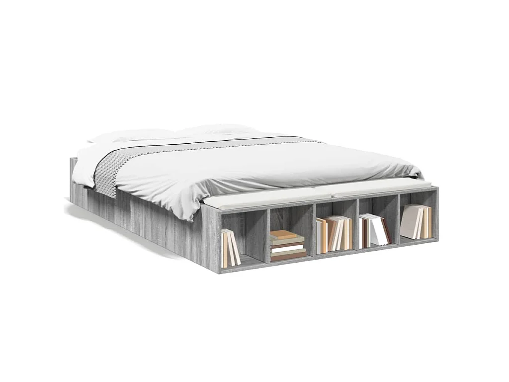 Cadre de lit sans matelas sonoma gris 140x190 cm
