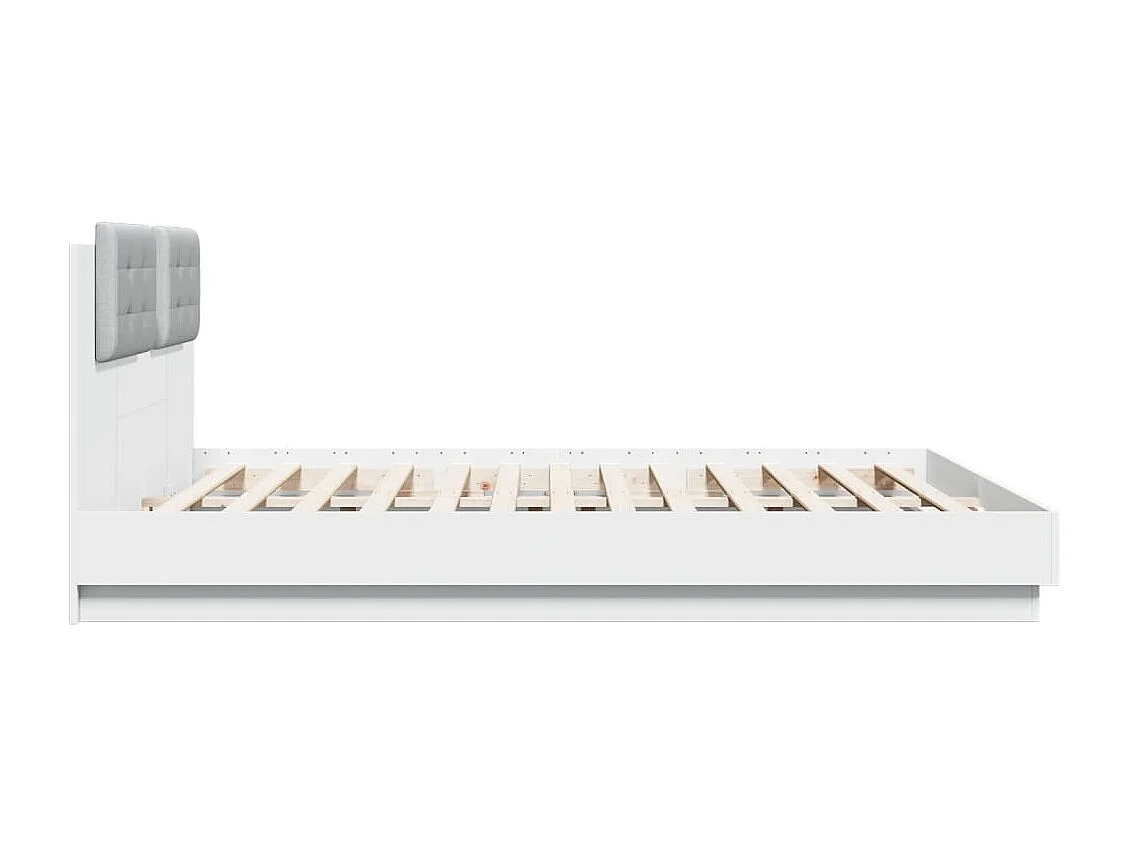 Cadre de lit avec LED sans matelas blanc 200x200 cm