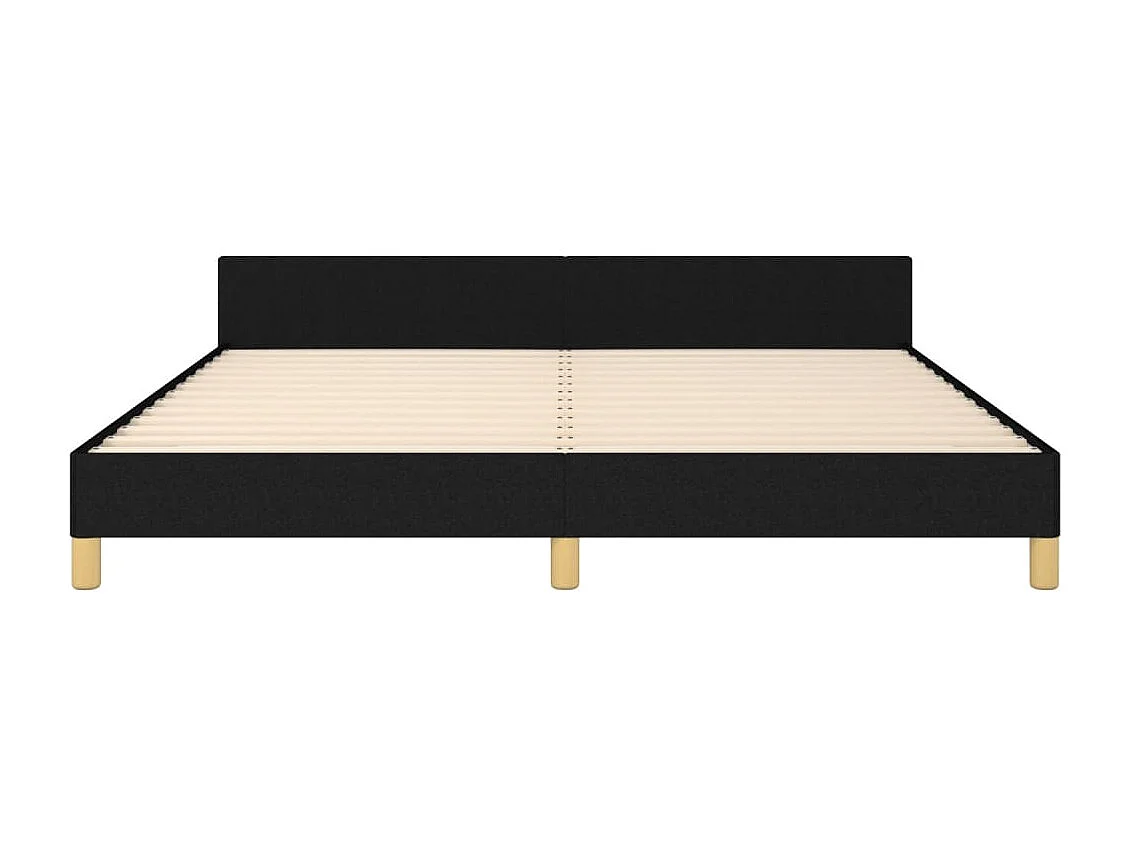 Cadre de lit sans matelas noir 160x200 cm tissu