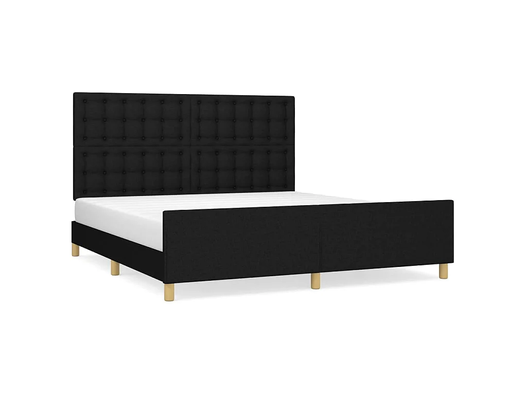 Cadre de lit sans matelas noir 160x200 cm tissu