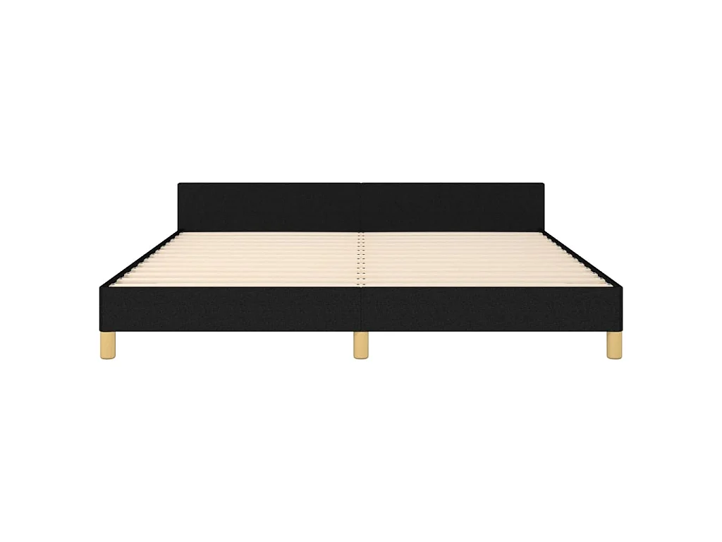 Cadre de lit sans matelas noir 160x200 cm tissu