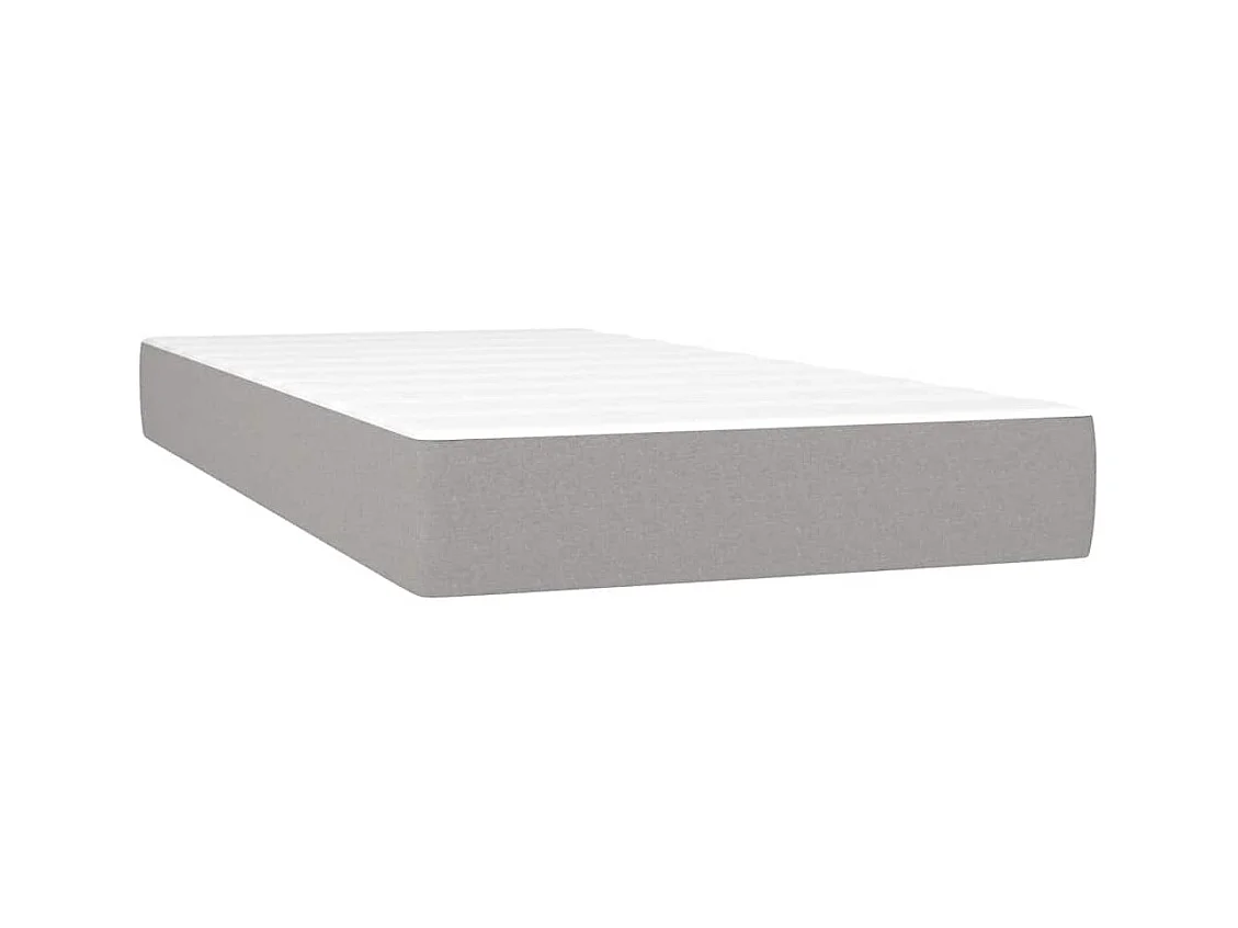 Boxspringbett mit Matratze & LED Hellgrau 120x190 cm Stoff