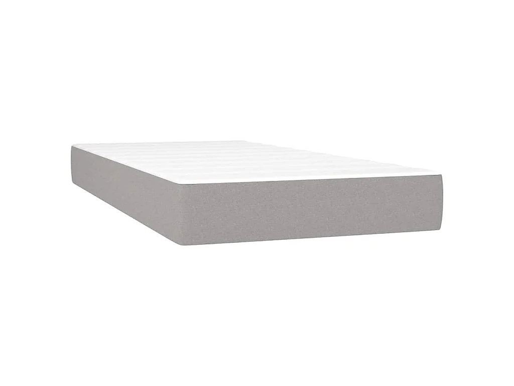 Sommier à lattes de lit matelas LED gris clair 120x190 cm tissu