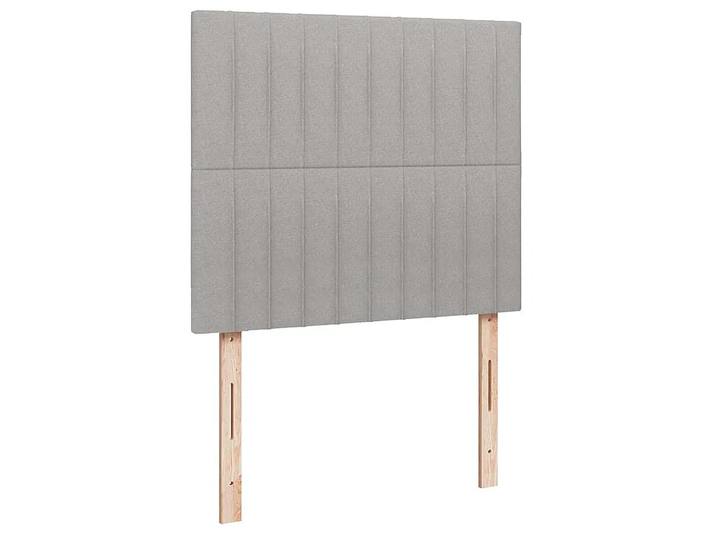 Sommier à lattes de lit matelas LED gris clair 120x190 cm tissu