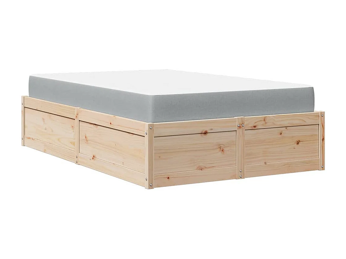 Bett mit Matratze 120x190 cm Massivholz Kiefer