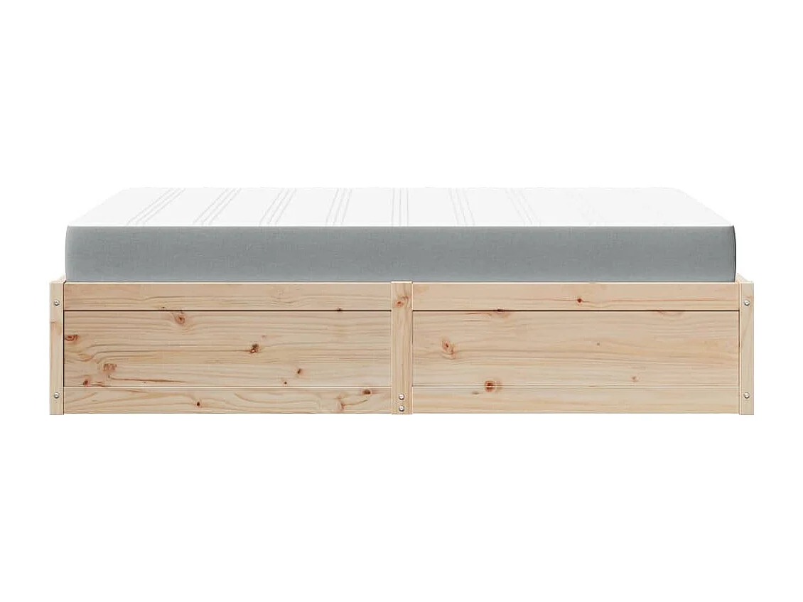 Bett mit Matratze 120x190 cm Massivholz Kiefer