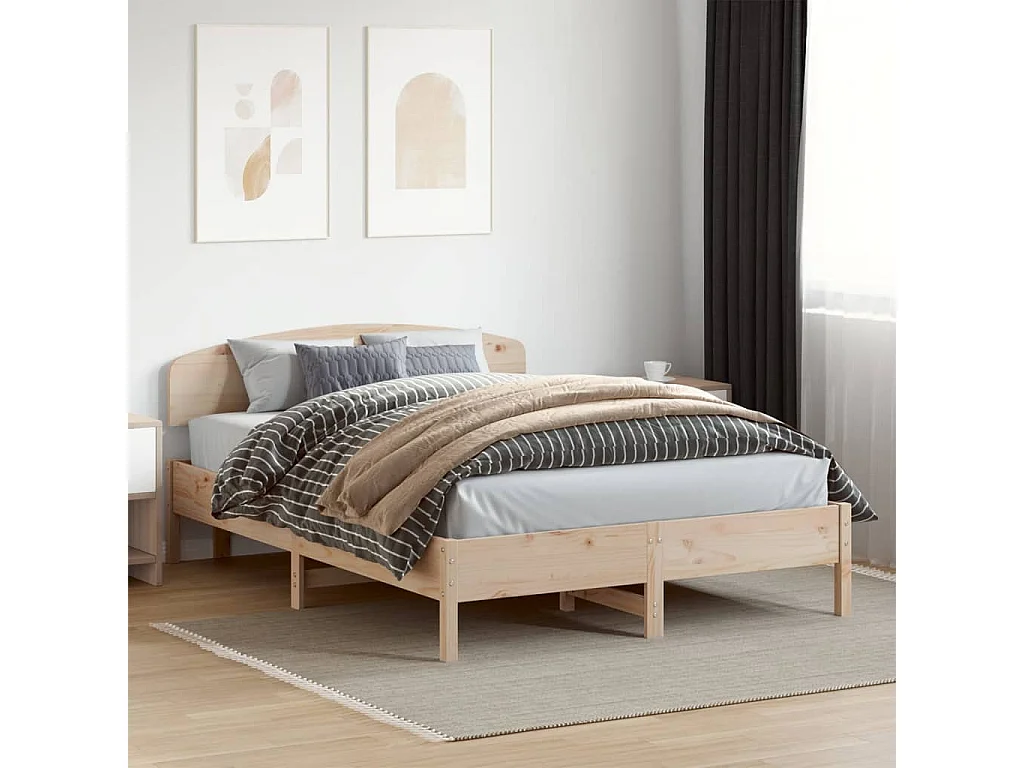 Cadre de lit sans matelas 120x200 cm bois de pin massif
