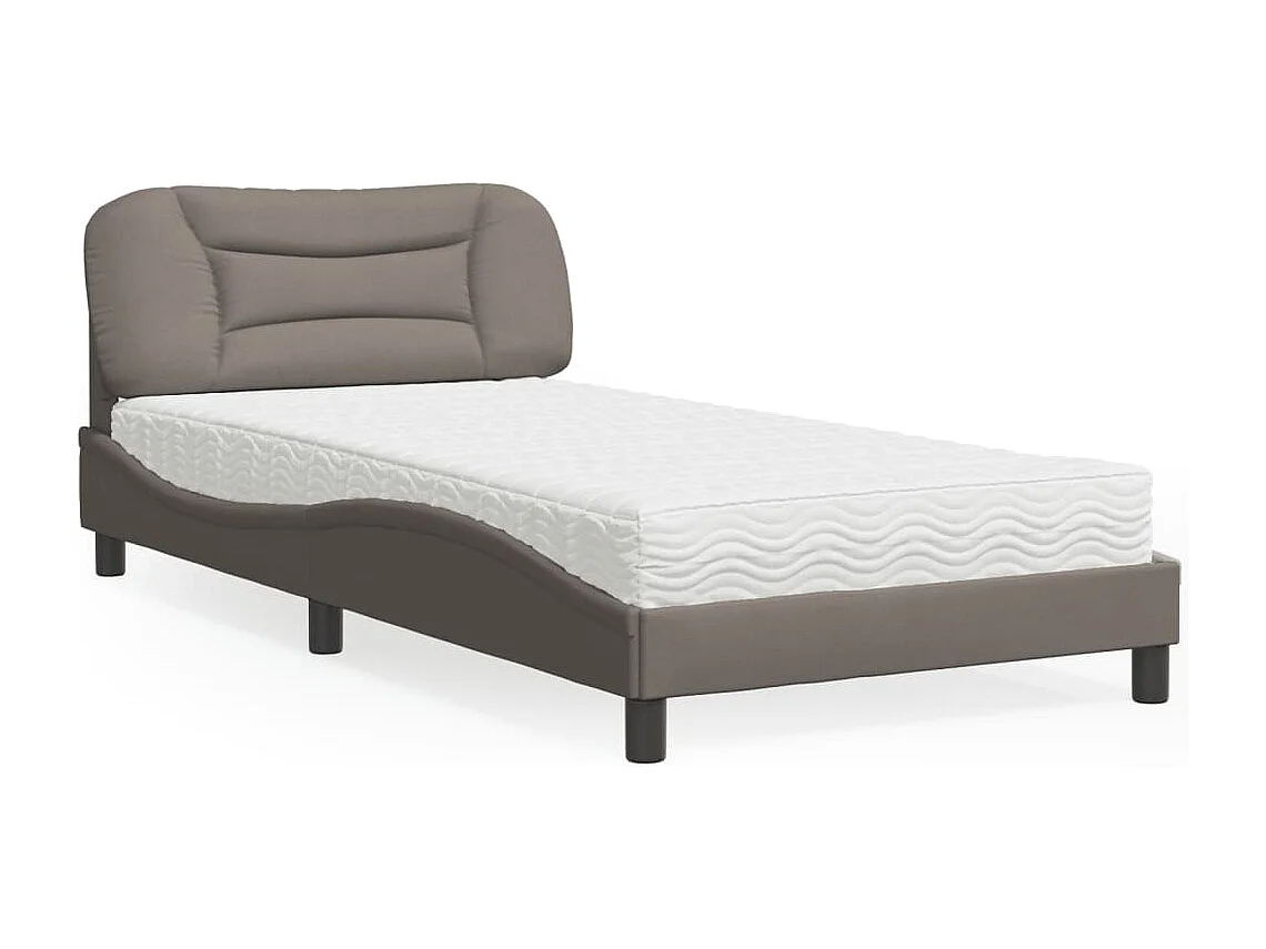Bed met matras "Hvar" stof taupe 100x200 cm
