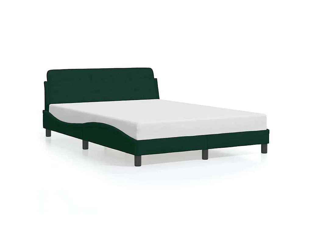 Cadre de lit Dover vert foncé 140x200 cm velours