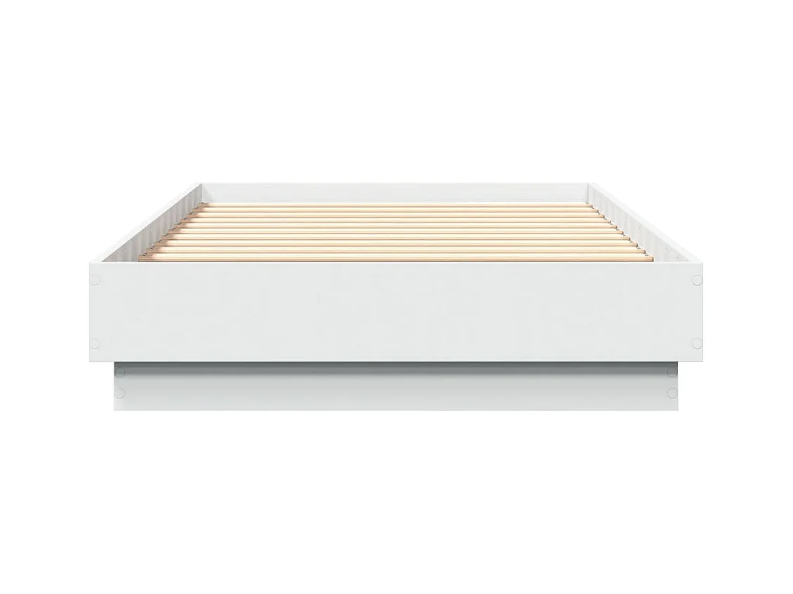 Cadre de lit sans matelas avec lumières LED blanc 75x190 cm