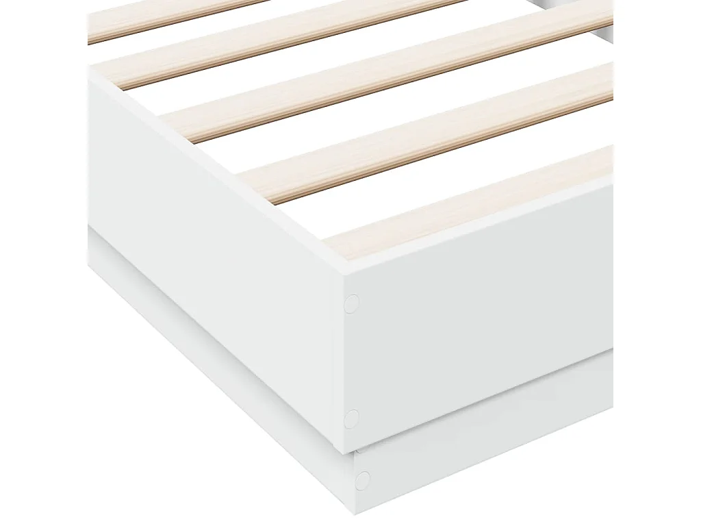 Estructura de cama con luces LED blanco 75x190 cm