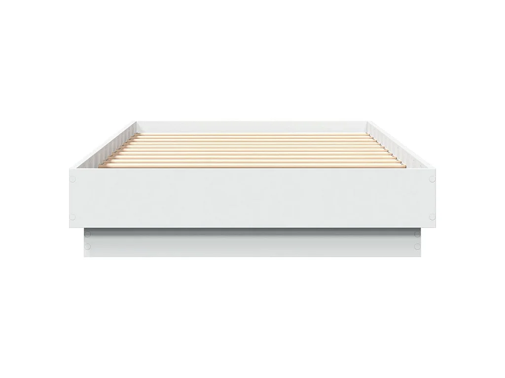 Bedframe met LED-verlichting wit 75x190 cm