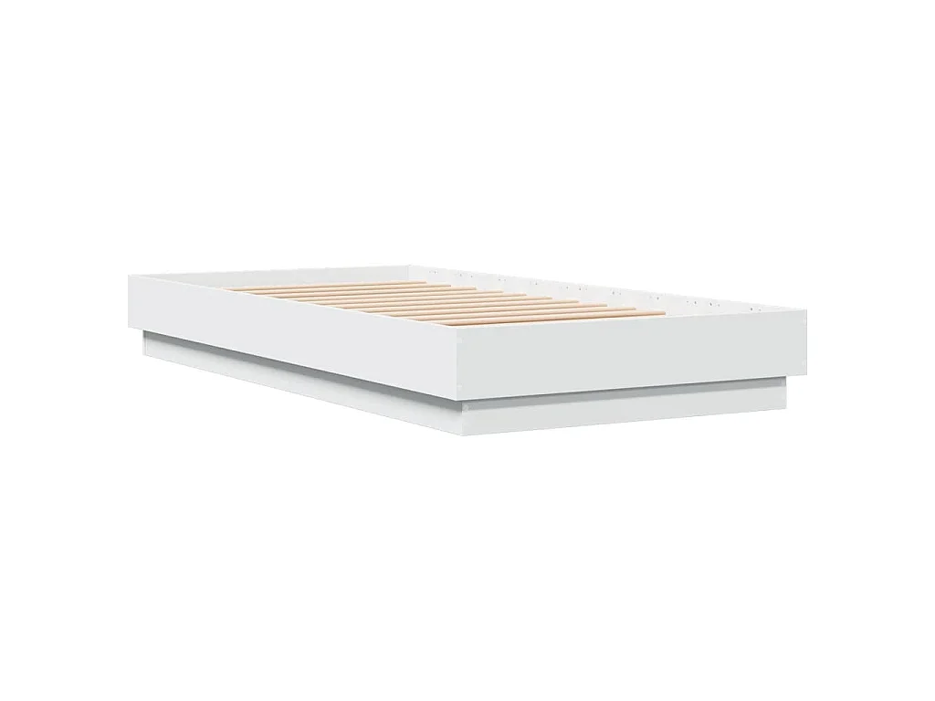 Bedframe met LED-verlichting wit 75x190 cm