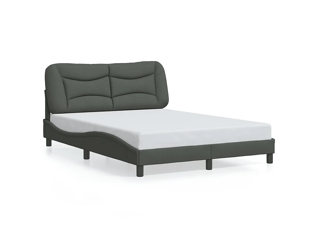 Bedframe met LED zonder matras "Hvar" 140x200 cm stof donkergrijs