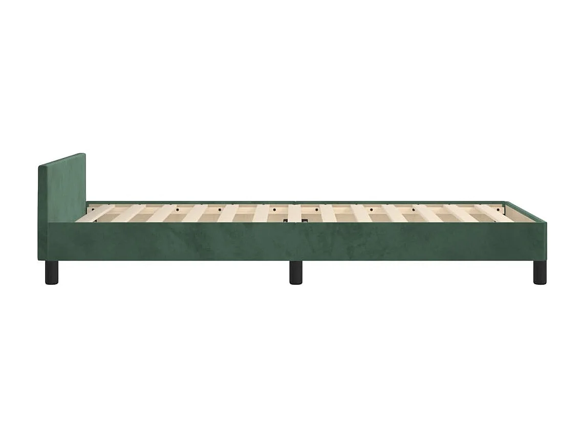 Cadre de lit sans matelas vert foncé 90x200 cm velours