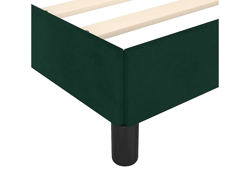 Cadre de lit sans matelas vert foncé 90x200 cm velours