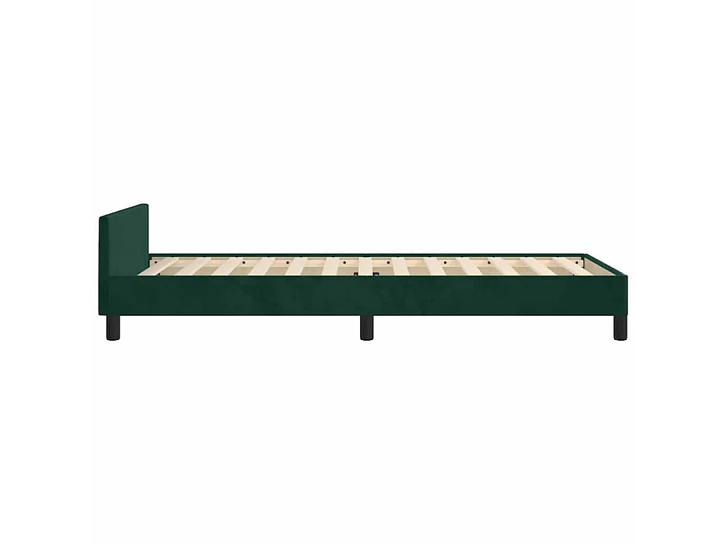 Cadre de lit sans matelas vert foncé 90x200 cm velours
