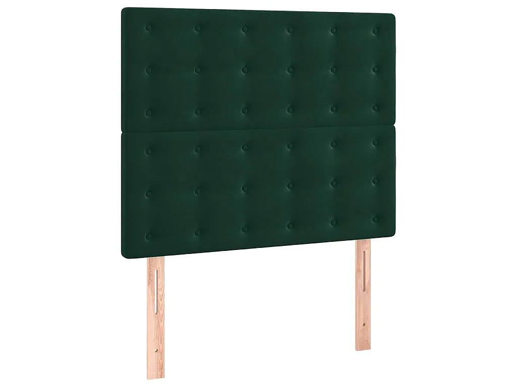 Cadre de lit sans matelas vert foncé 90x200 cm velours