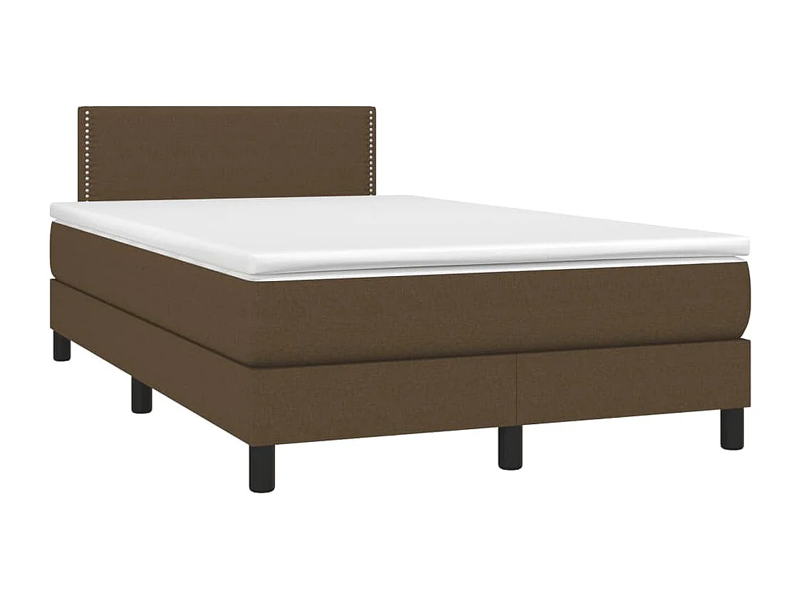 Giroletto a Molle con Materasso Marrone Scuro 120x190cm Tessuto