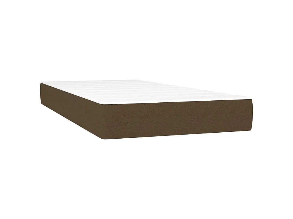 Sommier à lattes de lit et matelas marron foncé 120x190cm tissu