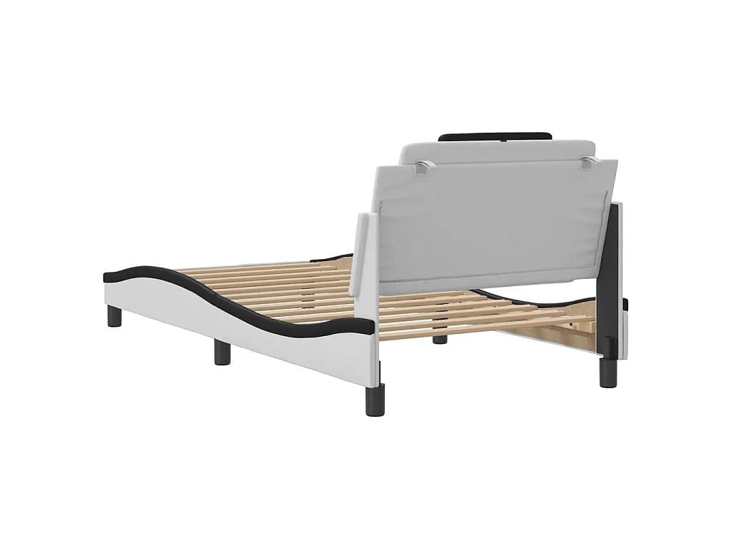 Bettgestell "Viana" mit LED ohne Matratze Weiß und Schwarz 100x200 cm